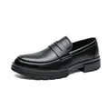 Klassische schwarze Business-Freizeitschuhe für Herren aus Leder Brogue Slipper Schuhe - 38 / 2886 Stil (2886) / Schwarz