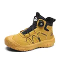 Yellow winter mid-top Martin boots with warm fleece lining and rotary dial lacing - 39 / Fleece Lined / Yellow