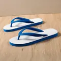 Infradito casual da uomo blu e bianche in gomma antiscivolo per l'estate e la spiaggia - 35 (Veste piccolo) / Blu