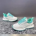 Breathable summer outdoor mesh sneakers in stylish white and mint green accents - 40 / White Blue