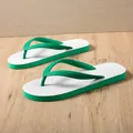 Infradito da spiaggia da uomo verdi e bianche con suola in gomma antiscivolo durevole - 35 (Veste piccolo) / Verde