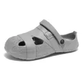 Graue Herren Clogs für den Sommer mit dicker rutschfester Sohle und 2-in-1 Design - 36 / Grau