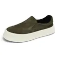 Sneaker slip-on da uomo in pelle scamosciata verde oliva con suola platform bianca da giorno - 39 / Verde