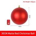 30cm large red matte Christmas ball ornament with weight 320g for festive holiday decoration - 30cm / Matte Red