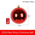 25cm large glossy red Christmas bauble ornament for holiday party ceiling decor. - 25cm / Shiny Red