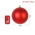 Large 20cm red matte finish plastic Christmas ball ornament for festive decoration. - 20cm / Matte Red