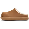 Zuecos con plataforma marrones forrados de felpa suave para otoño e invierno frío - 39 / Marrón