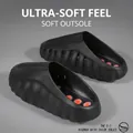 Men's black thick-soled slides featuring soft cushioned footbed and breathable upper design - 36 / Black