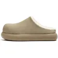 Cómodos zuecos de plataforma beige con forro de felpa y suela gruesa para el invierno - 39 / Verde