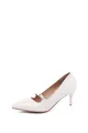 Elegantes tacones de aguja blancos de punta con correa Mary Jane y hebilla dorada - 34 / Blanco