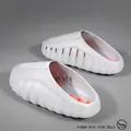 White thick-soled comfortable slides for couples featuring a soft and breathable design - Gray / 36