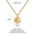 Elegant Scorpio zodiac coin pendant necklace in gold stainless steel with shell inlay - Scorpio - Gold