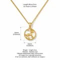 Aries zodiac constellation coin necklace in 18k gold plated stainless steel with shell inlay - Aries - Gold