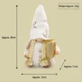 Leuchtendes weißes Weihnachtsgnom-Plüschtier mit goldener Geschenkbox Deko 30cm - Leuchtende Gnom-Puppe mit langem Bart (Geschenkbox)