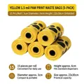 Yellow pet waste bags with black paw print patterns 5-pack rolls for eco-friendly cleanup - 5 Rolls Pack (75 Bags Total) / Yellow