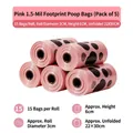 Pink paw print pet waste bags, 5 rolls pack, 15 bags per roll for outdoor pet cleanup - Thickened Paw Print Style / 75 Count (5 Rolls x 15 Pieces) / Pink