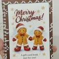 Weihnachtliches spiralgebundenes Geschenkkartenbuch mit süßen Lebkuchenmännchen-Motiven - Lebkuchenmann mit rotem Hut