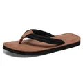 Komfortable braune und schwarze Herren-Flip-Flops für Strand und sommerliche Aktivitäten - 35-36 / Schwarzbraun