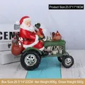 Statuetta in resina di Babbo Natale su trattore verde per decorazioni natalizie - Stile Guida del Trattore (RRW104-B1)