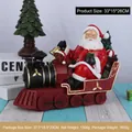 Statuina di Babbo Natale in resina su treno per decorazione natalizia da tavolo - Stile Guida il treno (RRW101-D)