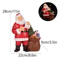 Statuina di Babbo Natale in resina con sacco regalo, dimensioni di 28x22x9 cm. - Stile Controllo Elenco e Sacco Regalo (RRW110-B)