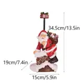Statuina di Babbo Natale in resina sul camino con dimensioni indicate, altezza 34,5 cm - Stile Porta fazzoletti (RRW102-M)
