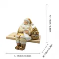 Babbo Natale dorato in resina su legno con indicatori di altezza e lunghezza - Babbo Natale Ufficiale dei Desideri (RRW3102-GD) / Oro