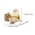 Statuina Babbo Natale dorata resina dimensioni L18,5cm P16,0cm A9,0cm decoro casa - Babbo Natale Momento di Riposo (RRW3104-GD) / Oro