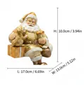Statuetta Babbo Natale in resina dorata con cane e dimensioni 17,0x13,0x10,0 cm - Babbo Natale e Cucciolo (RRW3125-GD) / Oro