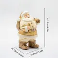 Statuina di Babbo Natale in resina dorata con dimensioni 10x9x15,5 cm per decoro natalizio - Babbo Natale con Bastoncino di Zucchero Dorato (RRW3126-GD) / Oro