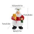 Statuetta decorativa in resina Babbo Natale chef con pane e bottiglia di vino, 17cm - Stile Chef con Pane e Bottiglia (RRW151)