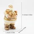 Statuetta di Babbo Natale in resina color oro champagne e crema, altezza 15 cm, casa - Babbo Natale con Orso e Regali (RRW3127-GD) / Oro