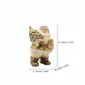 Statuina di Babbo Natale in resina dipinta a mano con albero dorato e regalo, 15 cm - Babbo Natale che Consegna un Piccolo Albero (RRW3128-GD) / Oro