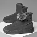 Botas de invierno para hombre en ante gris oscuro con suela gruesa y forro de pelo sintético - 39 / Gris
