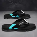 Infradito da spiaggia all'aperto da uomo in elegante design sportivo nero e blu - 39 / Stile Infradito (L-229) / nero e verde