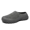 Comfortable grey suede slip-on mule shoe for men with thick non-slip sole - 40 / Gray