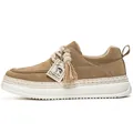 Men's khaki woven platform sneakers with tassel detail and Impala tag SKU - 39 / Platform Work Woven Style (yg) / Khaki