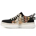 Men's stylish spring summer thick-sole sneakers with woven lace details and tassel charm - 39 / Platform Work Woven Style (yg) / Black