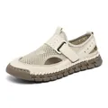 Sandali estivi in mesh beige traspirante per uomo con comodo design slip-on e leggero - 38 / Colore sabbia
