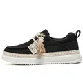 Black woven thick-sole men's loafers with decorative tassel and impala tag accessory - 39 / Platform Work Woven Style (yg) / Black