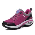 Zapatillas deportivas con plataforma moradas para mujer con cámara de aire y malla - 36 / Rosa rojo