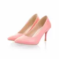Eleganti décolleté a punta con tacco a spillo in vernice rosa da donna dal design chic - Rosa
