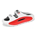 Sporty white and red EVA slides with soft cushioned sole for summer beach leisure - 36 / White