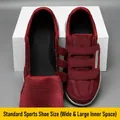 Burgundy wide-fit orthopedic sneakers for elderly, designed for swollen feet and bunions - 38 / Dark Red