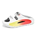White EVA slides with yellow-orange gradient detail and graphic text - 38 / White