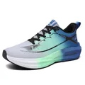 Zapatillas de deporte para hombre con degradado azul y verde, suela popcorn y tejido flyknit - 36 / Gris Claro Verde Azul
