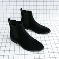 Classic black suede Chelsea boots for men with elastic side panels and pull tabs - 38 / Suede Black