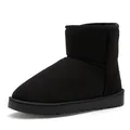 Classic black suede snow boot for winter with warm plush lining and slip-on design. - 36 / 218 Black