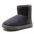 Classic dark grey suede snow boots with warm faux fur lining for winter outdoor wear - 36 / 218 Gray