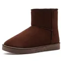 Classic brown faux suede snow boots with anti-slip rubber sole for winter warmth - 36 / 218 Brown